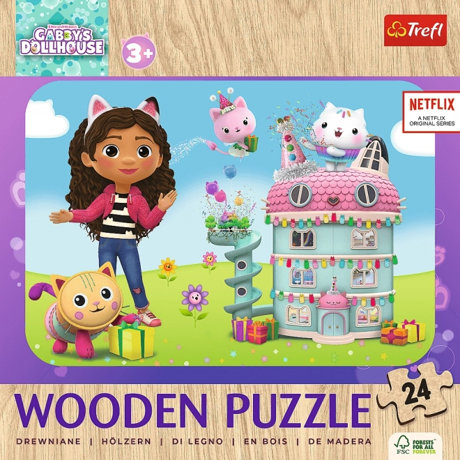 Dřevěné puzzle Veselá Gabby a přátelé 24 dílků