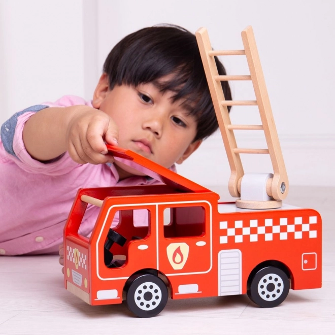 Dřevěné hasičské auto pro děti
