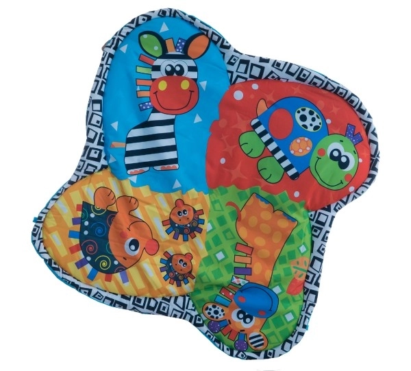 Hrací podložka/Hrazda pro děti a chrastítky plyš/plast 85x85x50cm v krabici 62x46x8cm 0m+