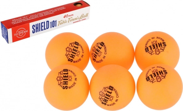 Míčky na stolní tenis SHIELD 6 ks bezešvé žluté 40 mm