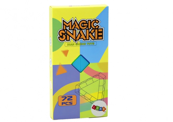 Bloky Puzzle hra Vzdělávací had Barevné 72 ele.