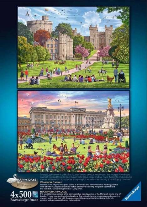 Ravensburger puzzle Královské rezidence Velké Británie 4x500 dílků