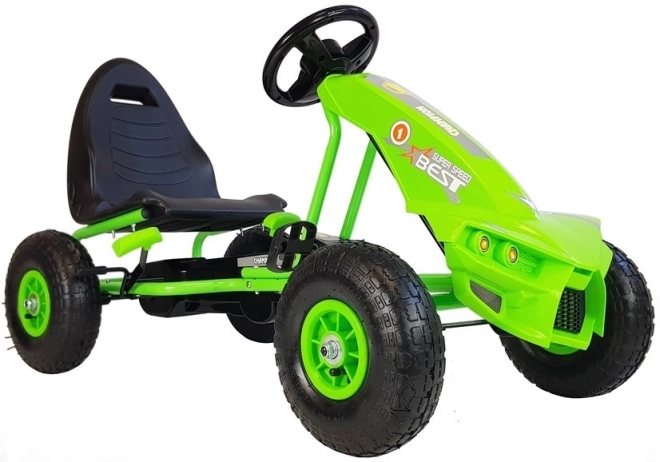 Dětský šlapací zelený go-kart