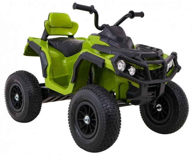 Dětská bateriová čtyřkolka ATV Air Quad Green + nafukovací kola + rádio MP3 + pomalý start