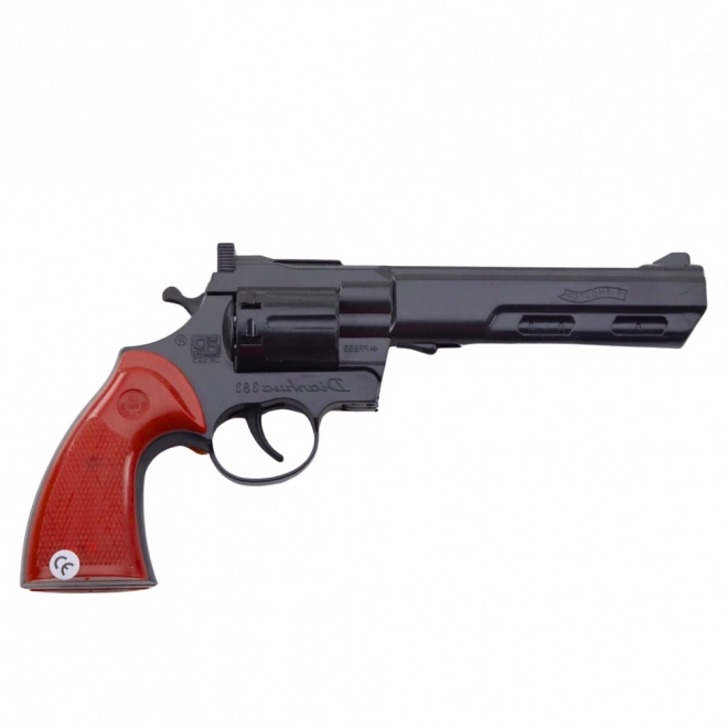 Dětský revolver na kapsle zvuk černý