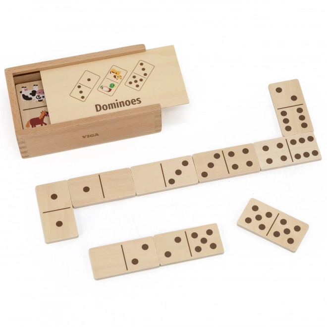 Dřevěné domino zvířátka a čísla 2v1