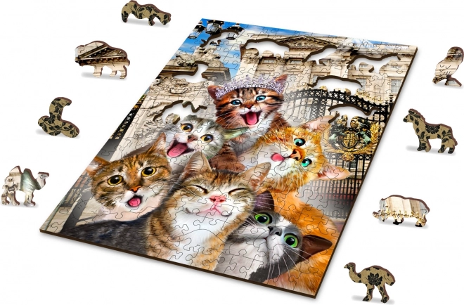 Dřevěné puzzle Koťata v Londýně