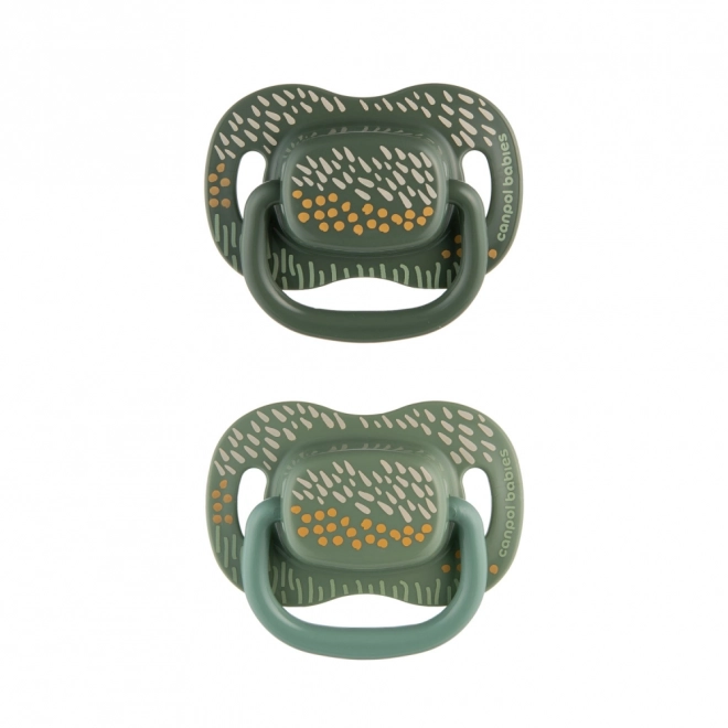 Canpol babies Set symetrických silikonových dudlíků MOUNTAINS 0-6m 2ks – zelený