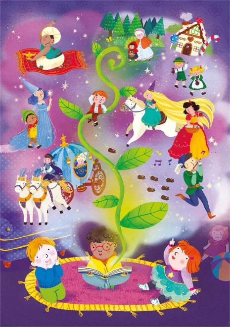 CLEMENTONI Třpytivé puzzle Čas pohádek 104 dílků