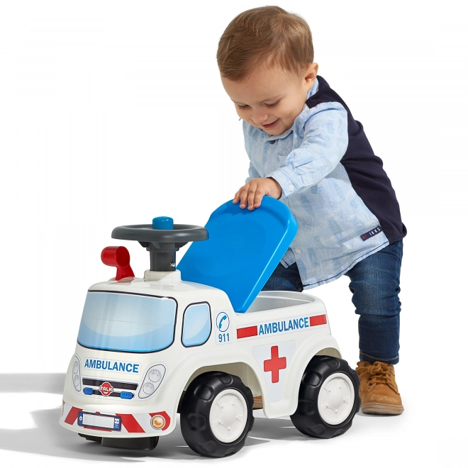 FALK Odrážedlo Ambulance s otevíracím sedadlem a klaksonem na volantu