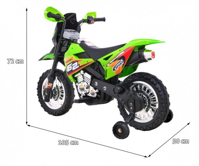 Dětské kolo Cross Battery vehicle Green + Assist wheels + LED sounds