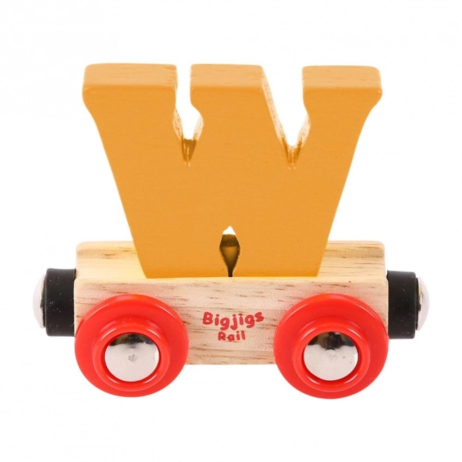 Bigjigs Rail Vagónek dřevěné vláčkodráhy - Písmeno W