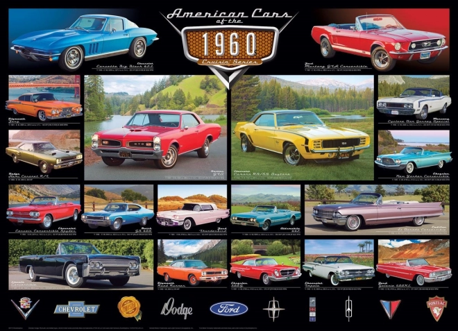 Eurographics puzzle 1960 Americká auta, 1000 dílků