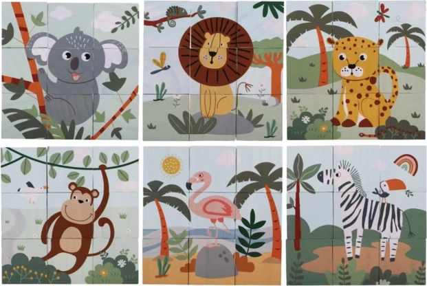 dřevěné kostky safari 2kids toys