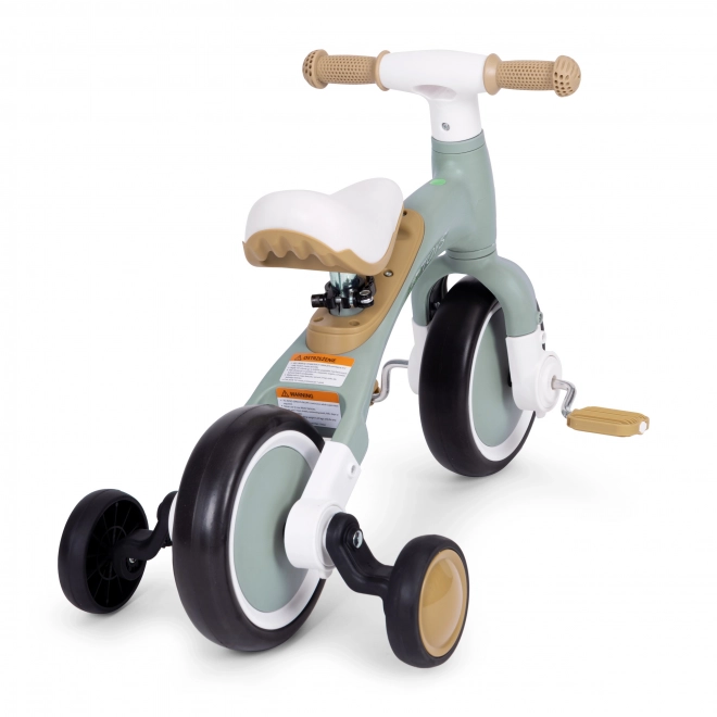 Balanční kolo s pedály - tréninková postranní kolečka 3v1 ECOTOYS – Zelené
