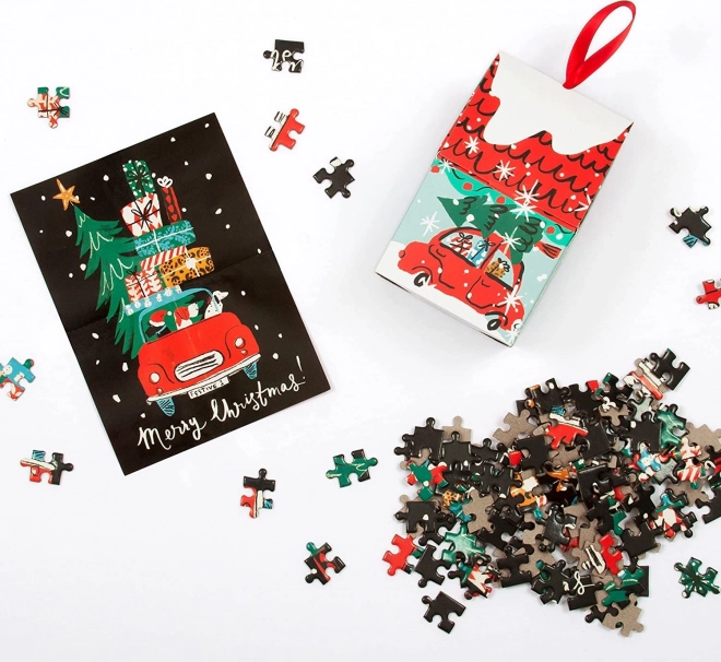 GALISON Puzzle Vánoční auto 130 dílků