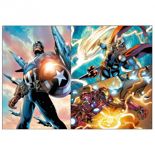 Puzzle 4x250 prvků Hrdinské dny Avengers