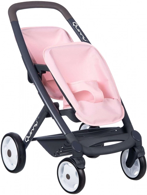 Kočárek pro panenky dvojčata Maxi Cosi světle růžový