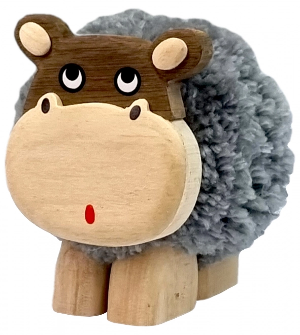Dřevěná figurka XL Hroch s Bambulkou