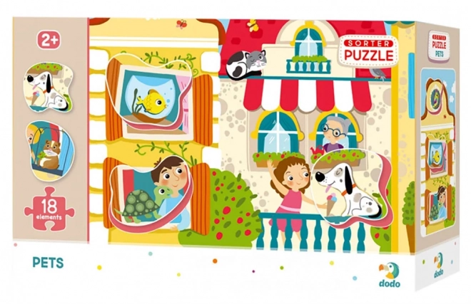 DODO Puzzle s vkládačkou Mazlíčci 18 dílků