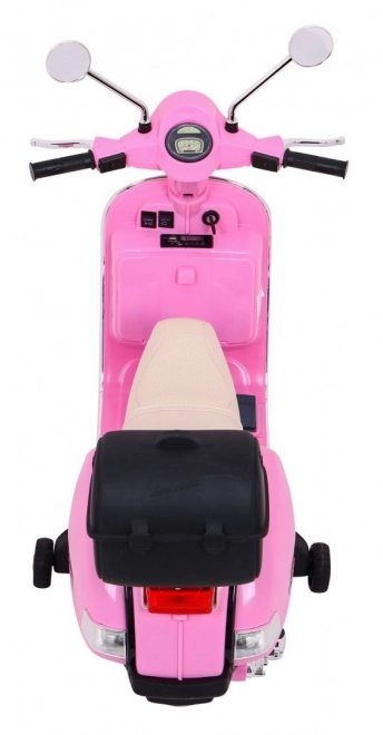 Elektrický dětský skútr Vespa růžový s podpůrnými kolečky
