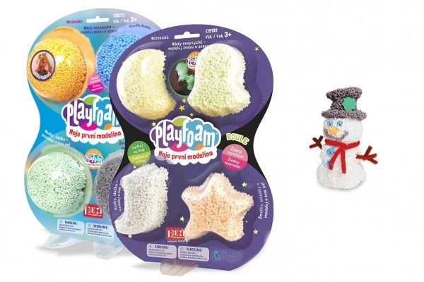 Kuličková modelína PlayFoam - Sada 1+1 s 4 barevnými a 4 svítícími modelínami