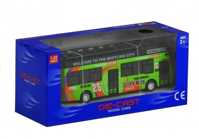 Turistický dvoupatrový autobus 1:32 Otevírání dveří Zelená barva