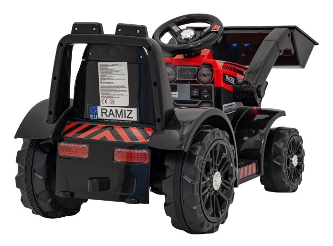 Otroški električni traktor z radlico – Červený
