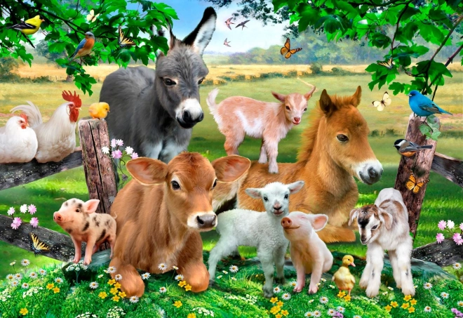 Dřevěné puzzle Školka na farmě