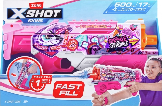 ZURU Vodní pistole X-Shot Skins Fast Fill růžová