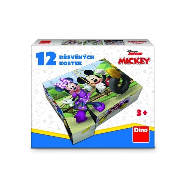 MICKEY A MINNIE 12 Dřevěné licenční kostky