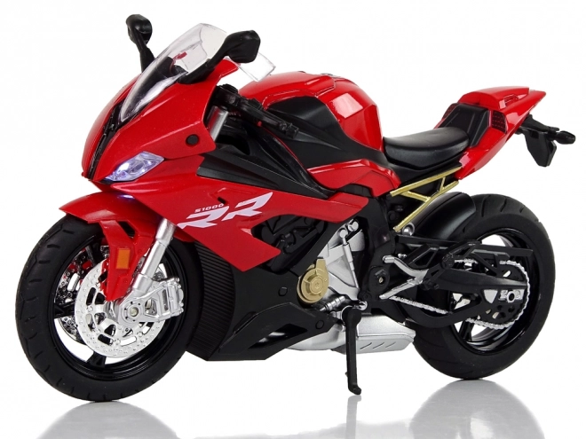 Model motocyklu BMW S1000RR Červené zvuky Světla