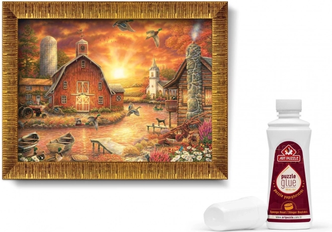 ART PUZZLE Puzzle s rámem a lepidlem 3v1 1000 dílků – Za sluncem