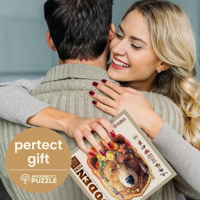 Dřevěné puzzle Stylový Medvěd od Wooden City