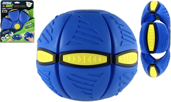 Disk míč modrý 22 cm – házecí disk, který se mění v míč