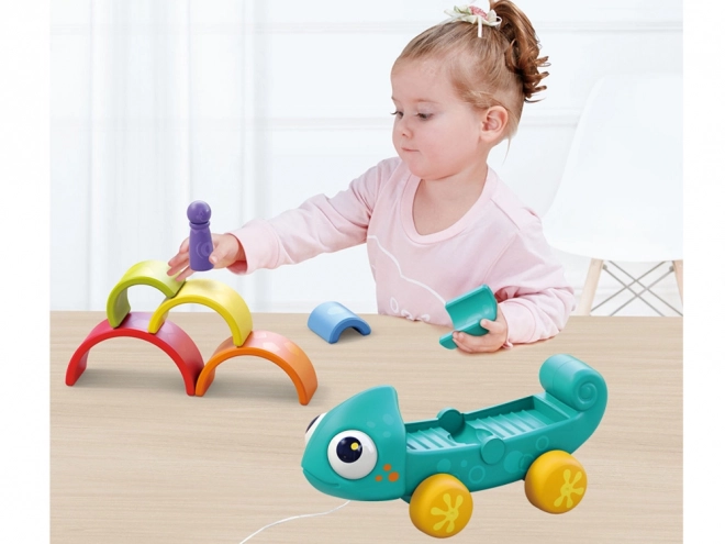 Duhový chameleon hračka montessori 18m+
