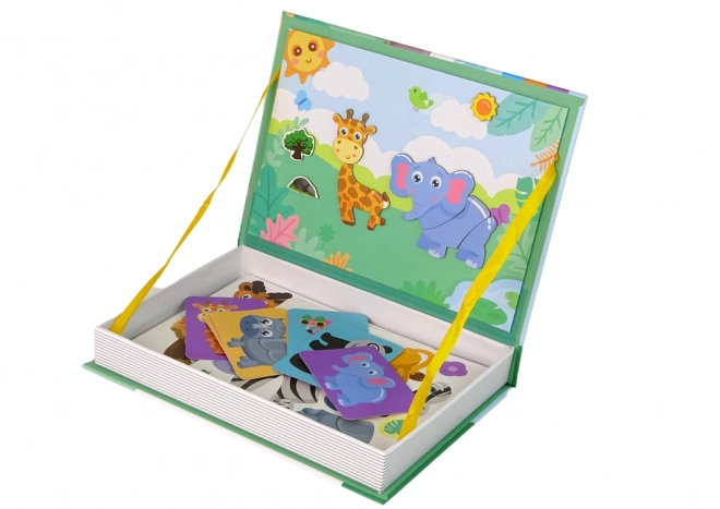 Magnetická kniha Puzzle Zvířata Puzzle Krokodýl Opice
