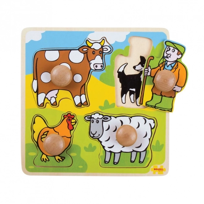 Bigjigs Toys vkládací edukativní puzzle farma