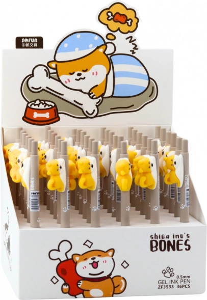 Gelové pero s figurkou psa Shiba modrý inkoust 0.5mm