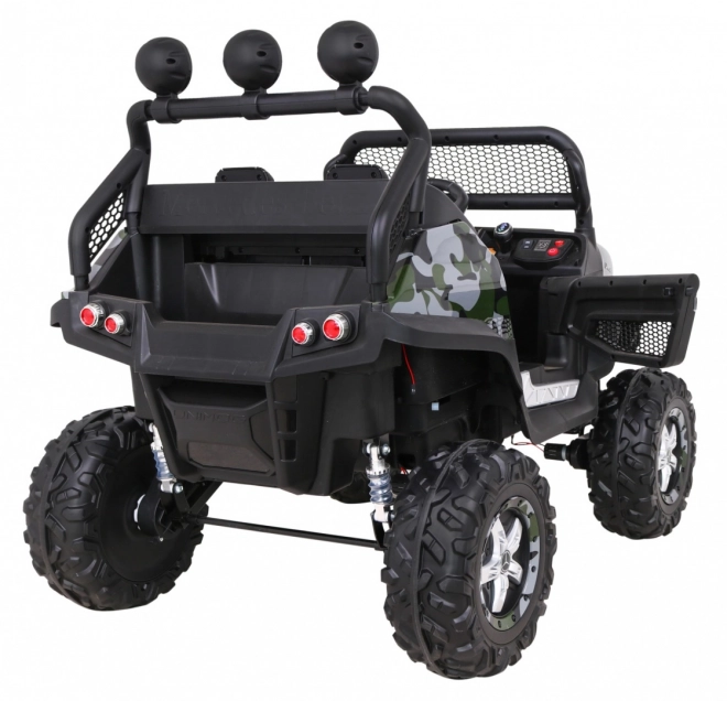 Mercedes Benz Unimog pro děti Moro lak + pohon 4x4 + dálkové ovládání + zavazadlový prostor + pomalý start + MP3 LED