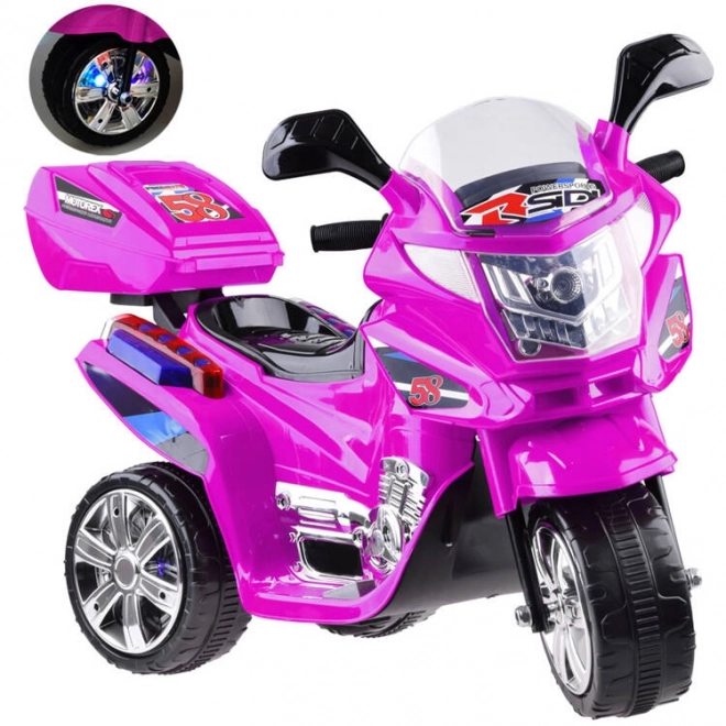 Dětský sportovní motocykl s barevným LED osvětlením – Růžová