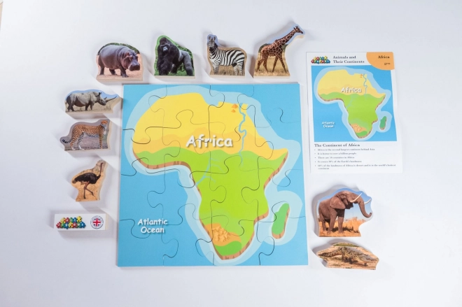 Just Jigsaws 770 Afrika a její zvířata - dřevěné puzzle 16 dílů a 10 zvířat