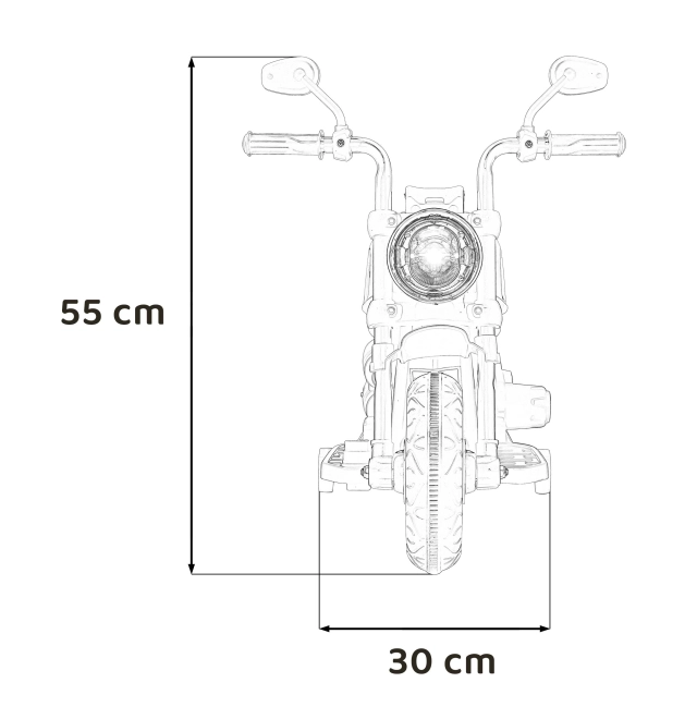 Motocikel Chopper FASTER – Bílý