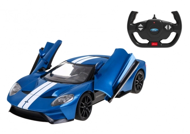 Auto RC Ford GT na dálkové ovládání 1:14 s otevřenými dveřmi modrá