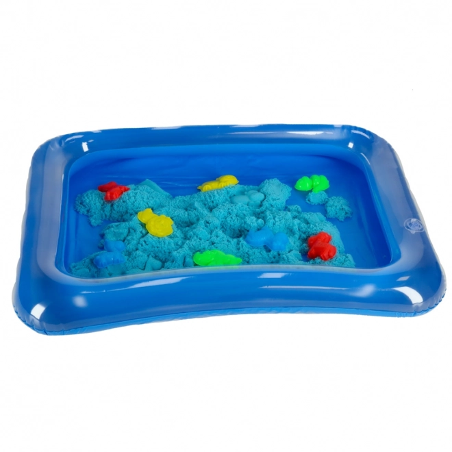 Kinetický písek béžový 1 kg s formičkami – Modrý