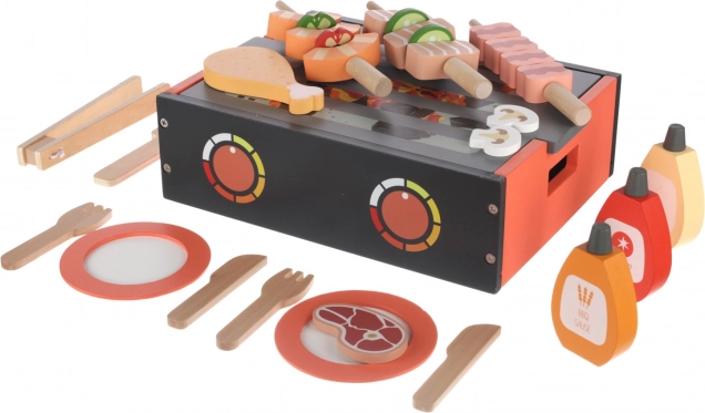 Dřevěný BBQ gril set pro děti