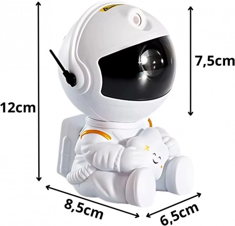 Hvězdný projektor sedící astronaut s dálkovým ovládáním