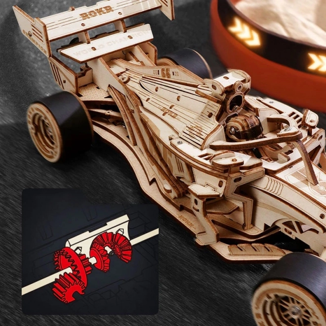 3D Dřevěná Skládačka Závodní Auto