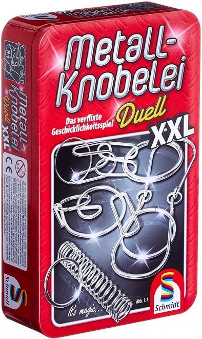 Sada kovových hlavolamů Duell XXL v plechové krabičce