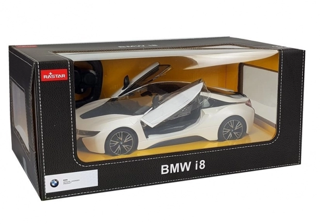 Auto R/C BMW i8 Rastar 1:14 Bílé automatické dveře